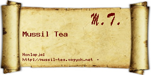 Mussil Tea névjegykártya